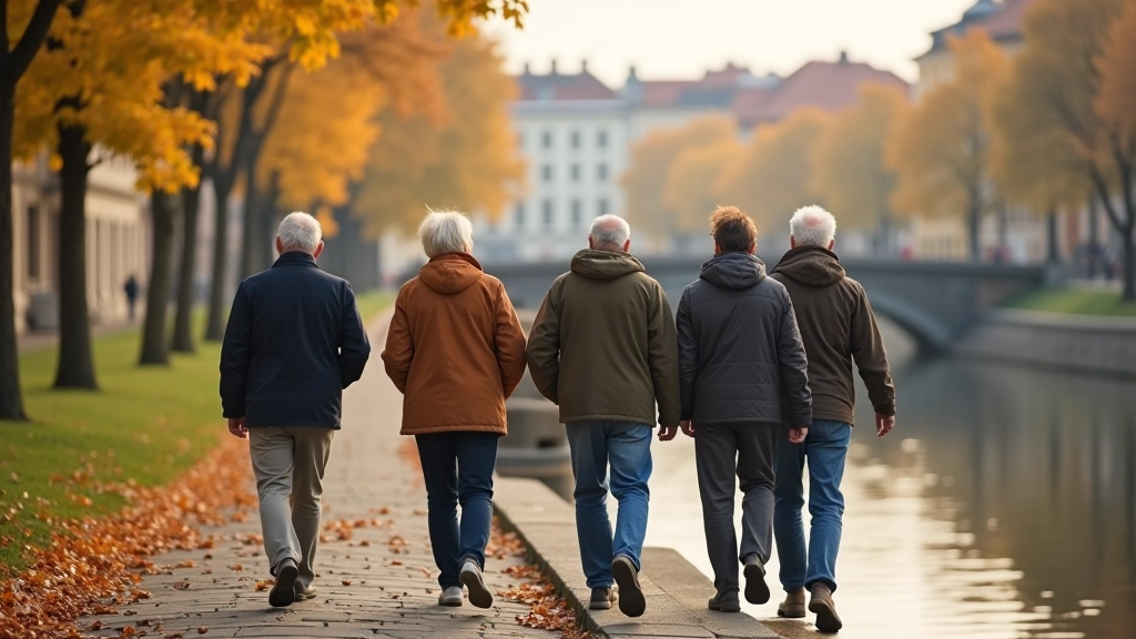 Senioru grupa pastaigā Daugavas krastmalā